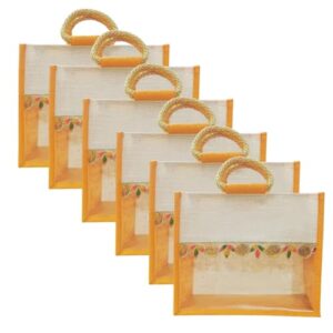 Ahans World Jute Bag 12x10x5 Inch with Transparent Window Ideal for Room Hampers GOTTA PATTY LACE (6, Yellow)  Amazon.in: Home & Kitchen