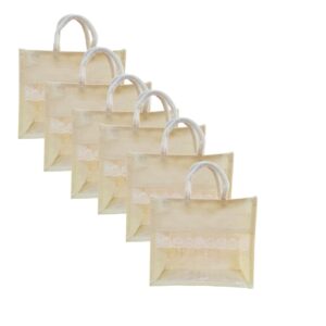 Ahans World Jute Bag with Transparent Window Ideal for Room Hampers OFF WHITE (6, 10 * 8 * 5 INCH)  Amazon.in: Home & Kitchen