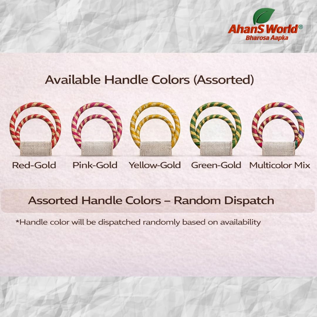 Ahans World Room Hampers Jute Bag with Gotta Patti Lace & Ring Handle (6, 10 * 8 * 5 INCH) Amazon.in: Bags, Wallets and Luggage - Image 3