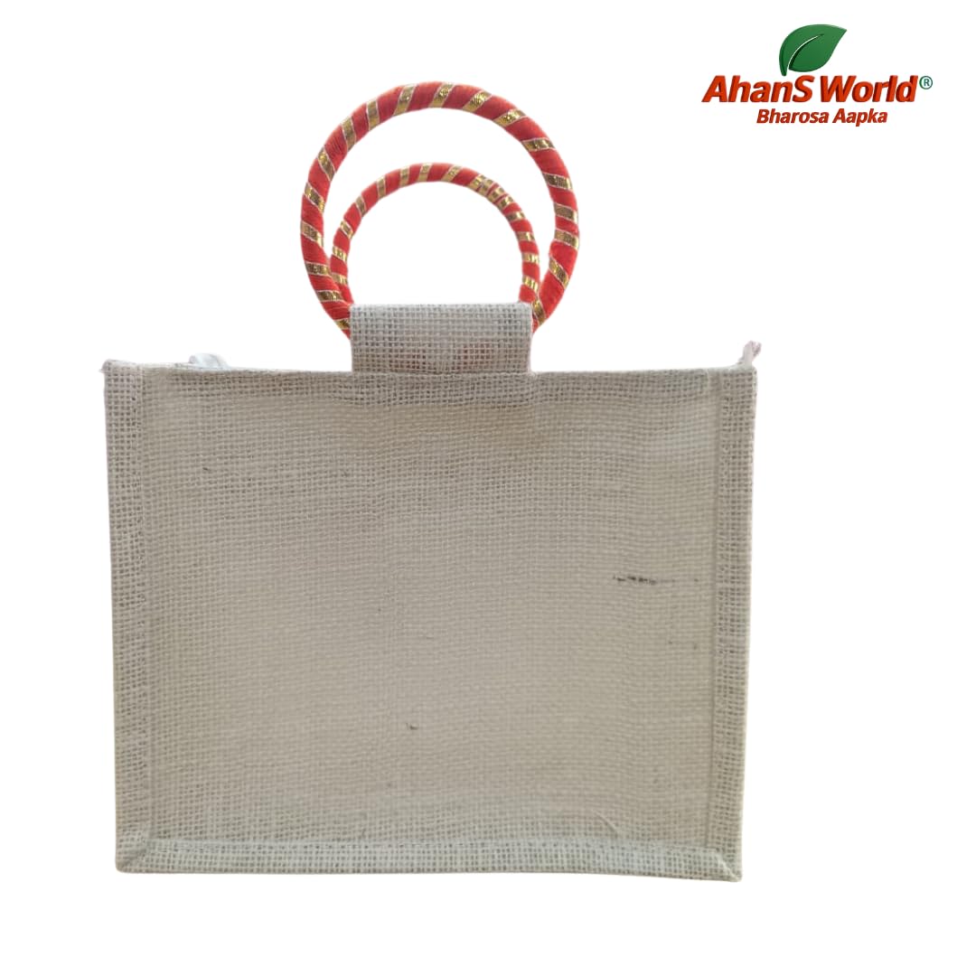 Ahans World Room Hampers Jute Bag with Gotta Patti Lace & Ring Handle (6, 10 * 8 * 5 INCH) Amazon.in: Bags, Wallets and Luggage - Image 7