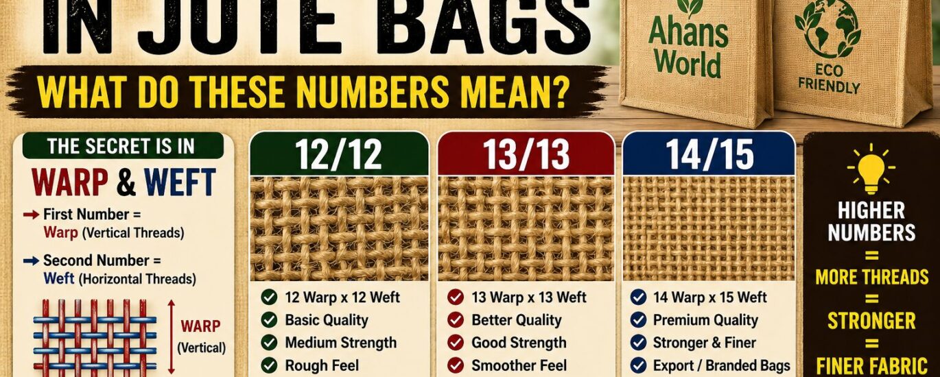 1212, 1313, 1415 Fabric in Jute Bags